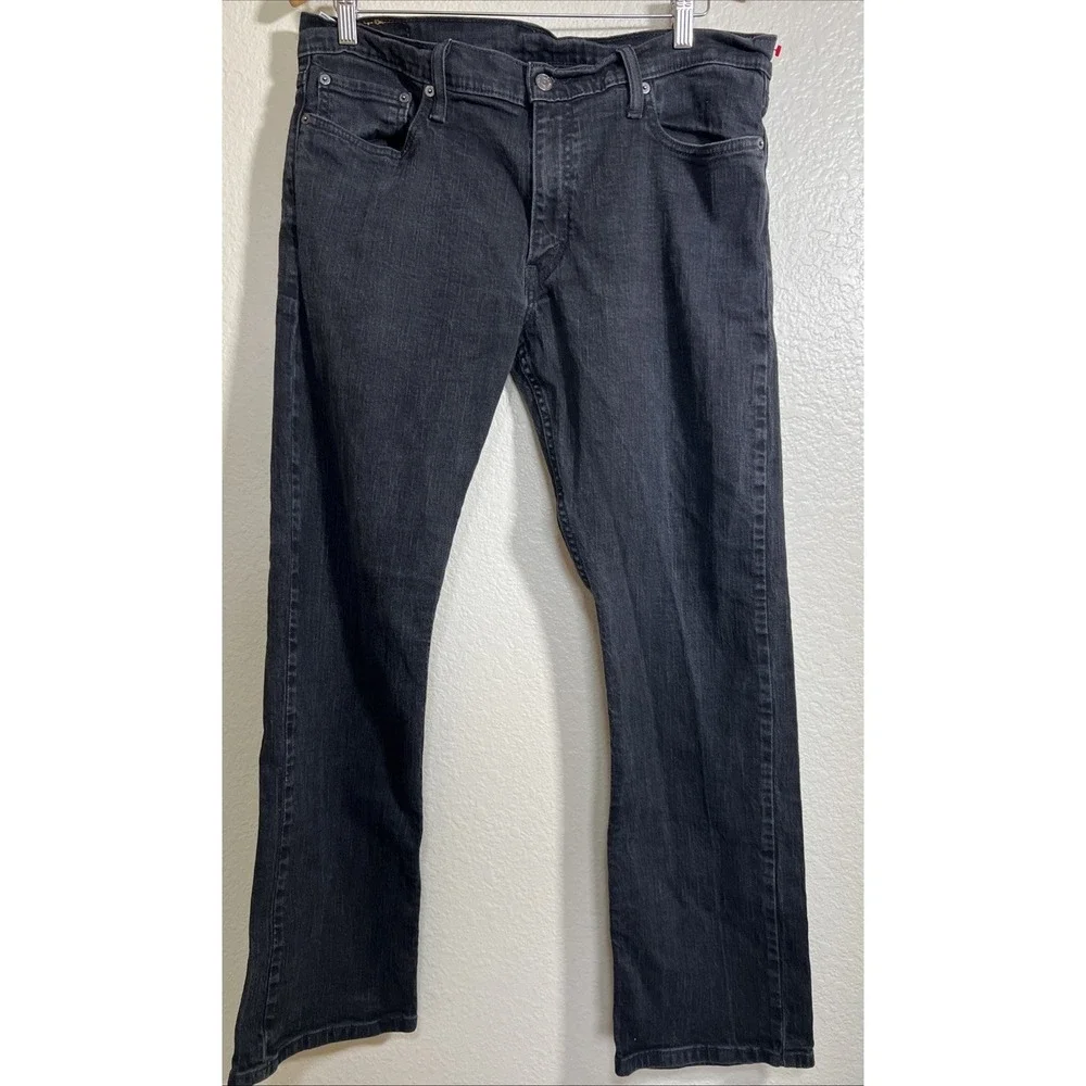 Levis 514‎ Jeans Mens 36X32 Black Straight Fit Red Tab 5 Pocket Stretch Denim